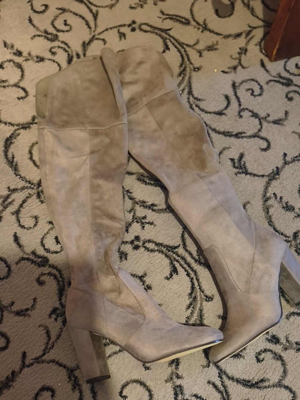 Ivanka Trump Women's Taupe Suede Over-the-Knee Boots